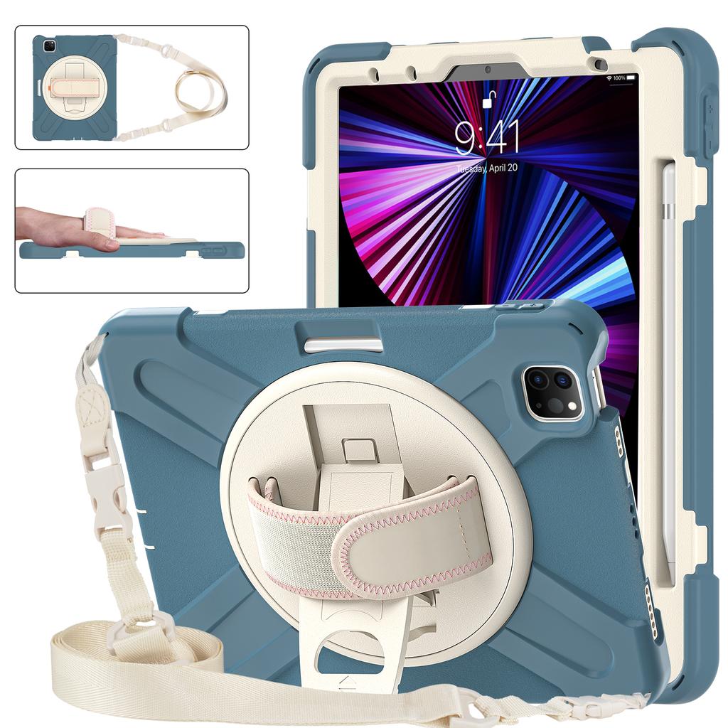 360 Rotating Stand Case Universal for IPad Air 11 2026 M4 2025 M3 2024 M2 Pro 11 2018-2022 Air 4 5 Hybrid Cover Shoulder Strap