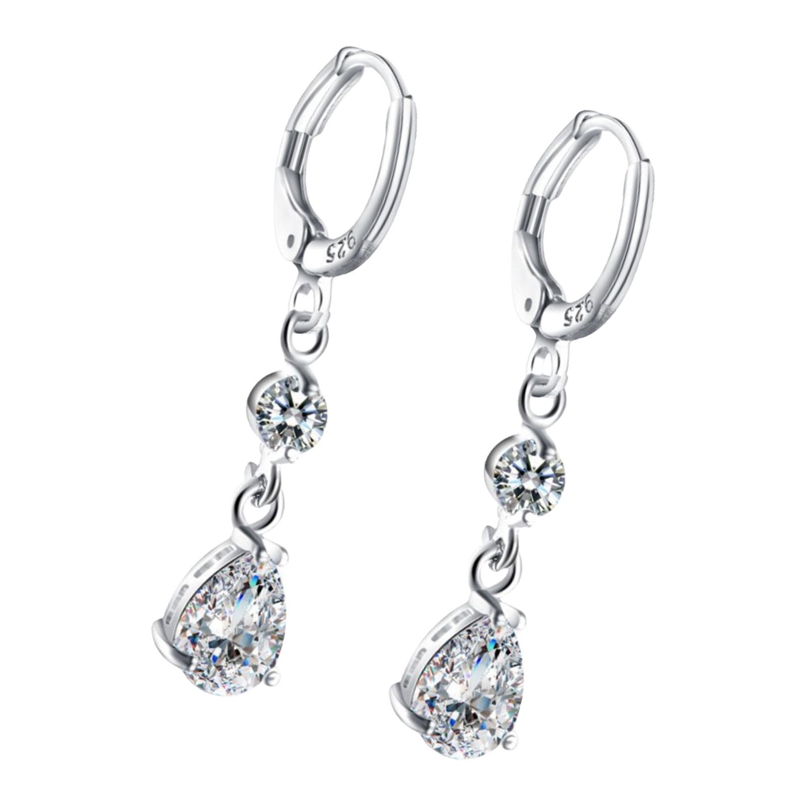 

Элегантные свисающие серьги-подвески с циркониевыми каплями для женщин. Идеально подходят для торжественных случаев и повседневной носки. серебряный