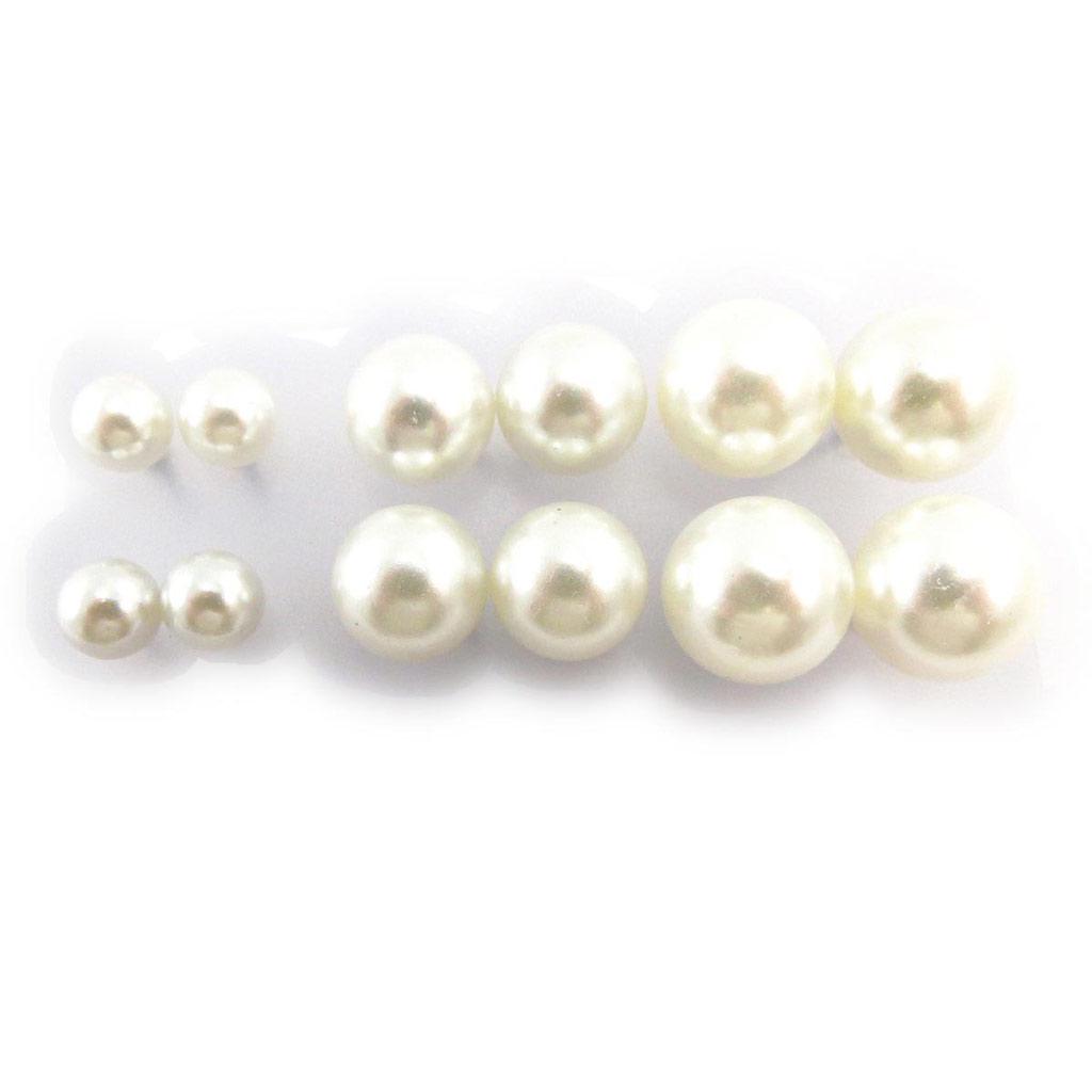 Les Trésors De Lily [J5966] - 6 paires de boucles 'Perla' ivoire