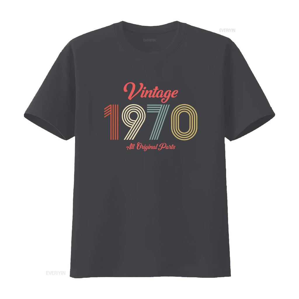 Vintage 1970 1974 Original Part T Shirt Retro Style 50th Birthday For Unisex Vintage Graphic Top For Everyday Wear