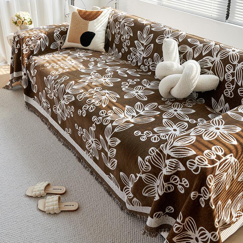 INS Style Chenille Sofa Slipcover Full Cover Cloth Advanced Sense Four Seasons Universal Non-Slip Sofa Cover Slipcover
