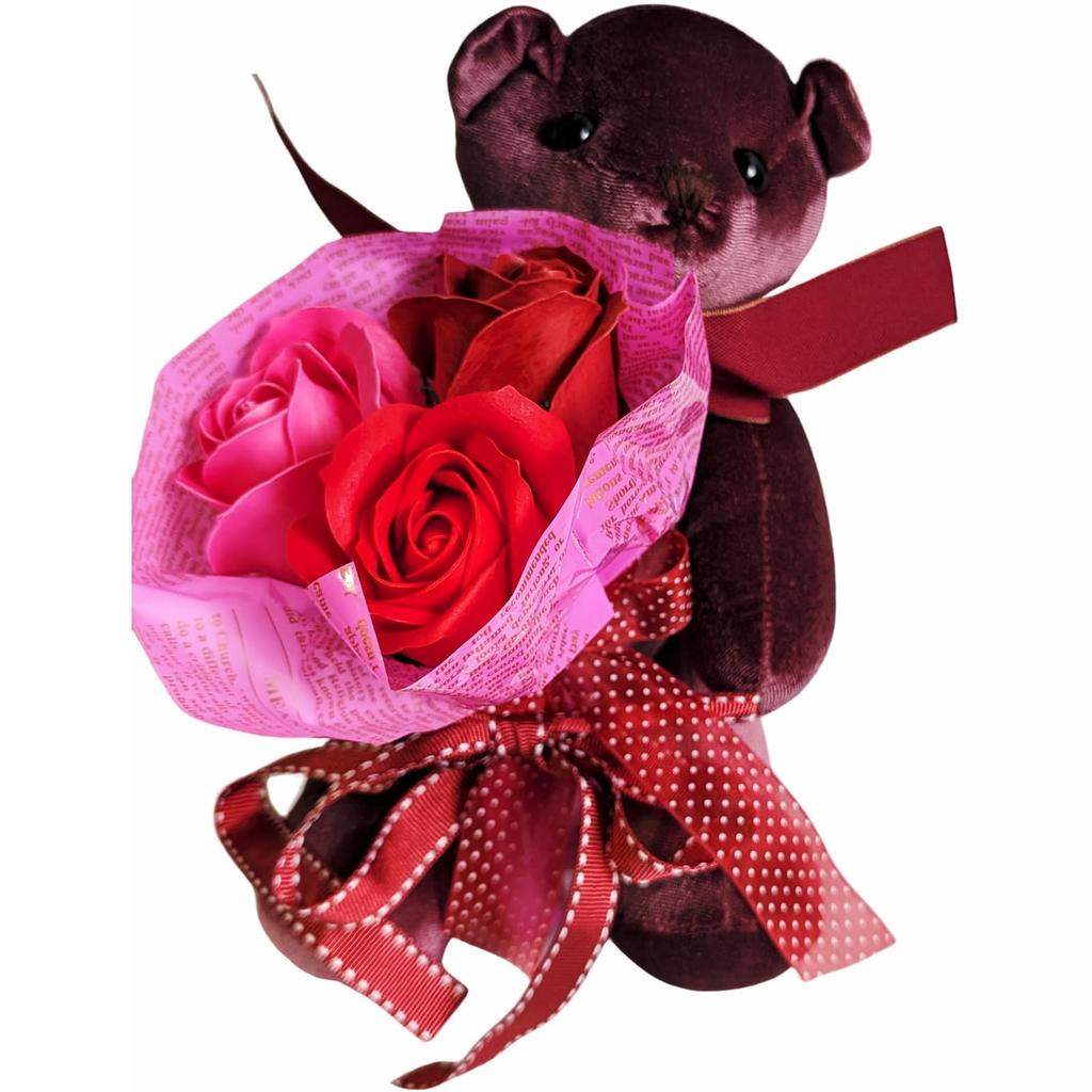 Q-FLA Elegant Bear MO Plush Teddy Bear, Fluffy Animal Bear, Perfect Gift for Celebrations, 753862