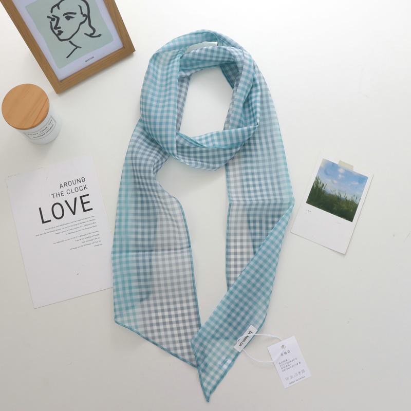 2025 Nische Persönlichkeit Colorblock Seidenschal: Vielseitiges und modisches dünnes Krawattenband-Accessoire für Damen