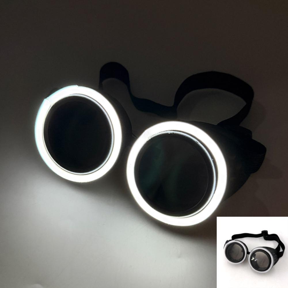 Wireless LED Glowing Glasses Round Luminous Eyewear Novelty Party Glasses Halloween Cosplay