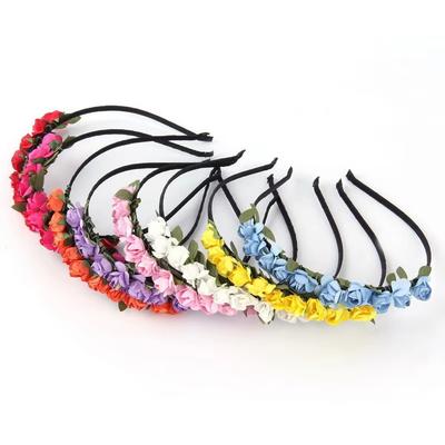 Flower Heads Boho Hair Garland Girl Beach Crown Hair Band Headband Wedding Hair Accessories Headwear for Girls Kids