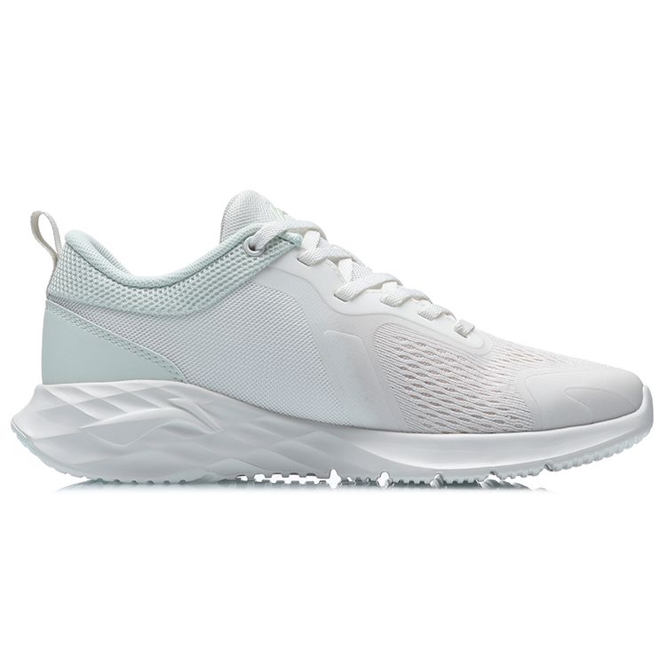 Li Ning Non-Slip Shock Absorbing Durable Low-Top Running Shoes Women Sneaker White Green ARHR120-2
