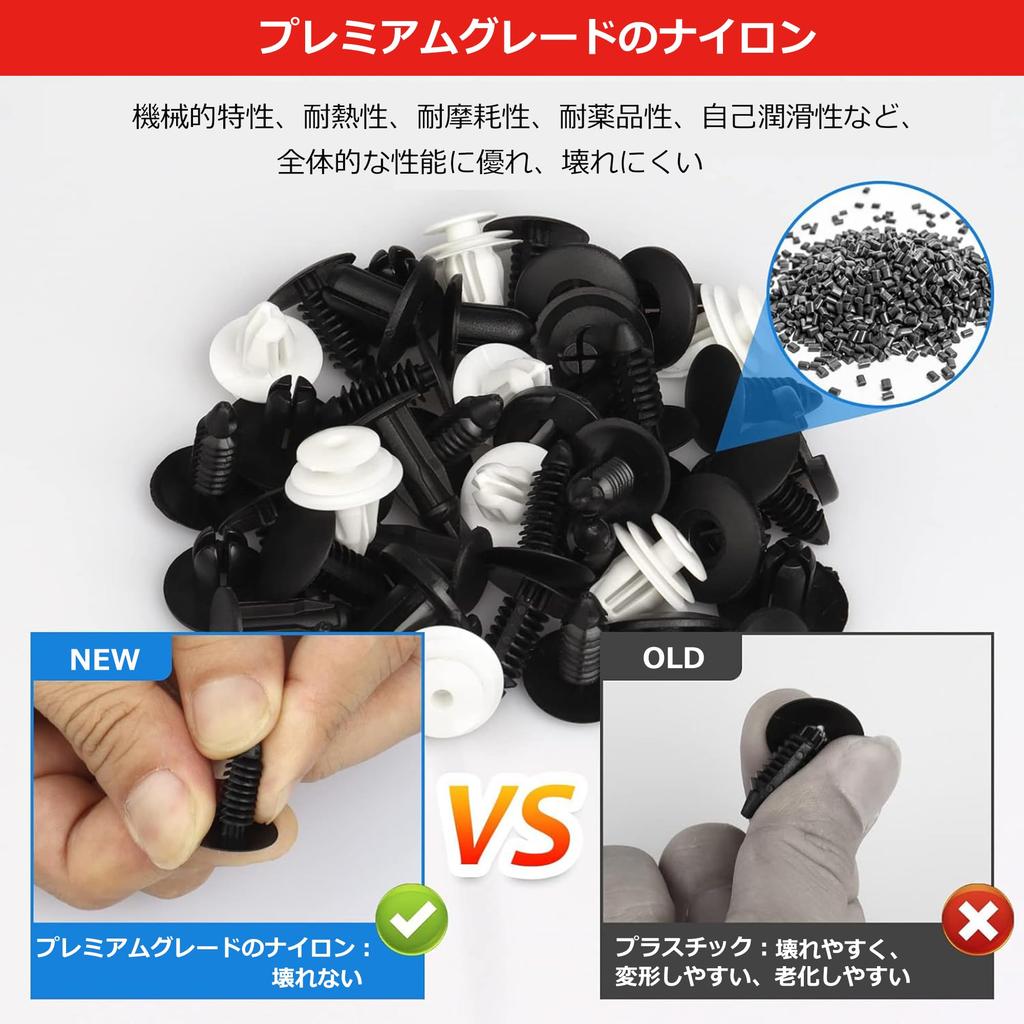 Xuanli Universal Mitsubishi Push Rivet Interior Trim Removal Tool Set Removes Trim Bumper Plastic and Interior Clips - Clips, Clips, Rivets,