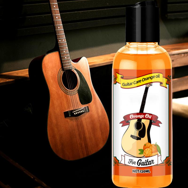 Condizionatore per Tastiera Olio per la Cura della Chitarra Kit Pulitore Lucidante 120ml Olio Lucidante Portatile per la Cura della Chitarra Olio d'Arancia con Panno per la Pulizia