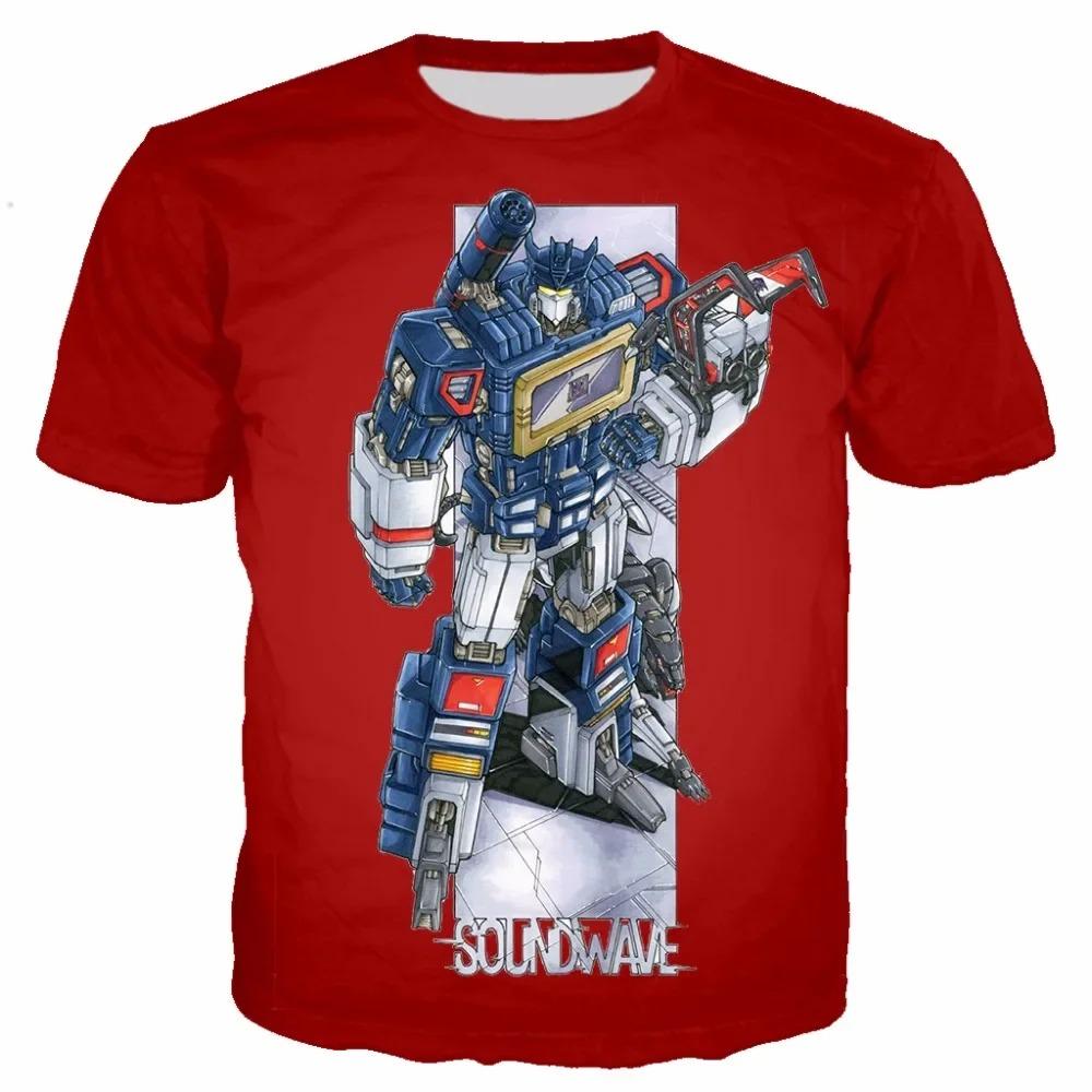Kids Summer Transformation Robot 3d Print Boys T-shirts Kids Autobots Tees Children Summer Short Tops