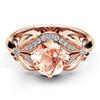 Huajie Rose Floral Shape Women's Wedding Ring Sparking Cubic Zirconia Bridal Party Ring Dazzling  Trend
