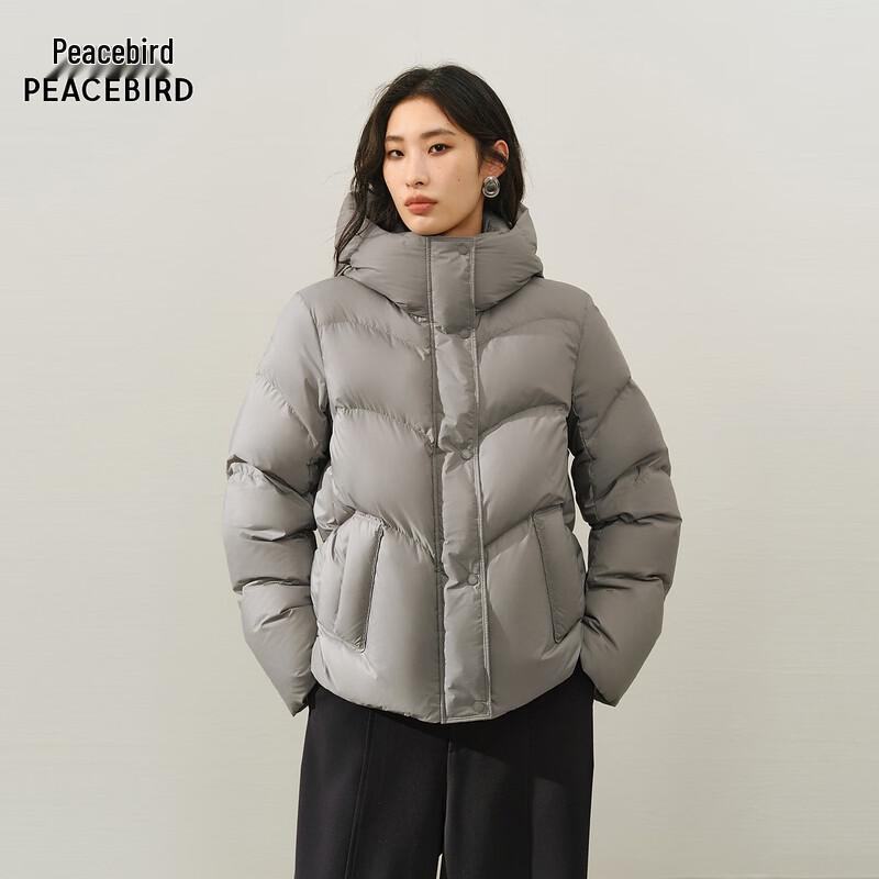 

PEACEBIRD Women s Puff Series Loose Fit Hooded Down Jacket L