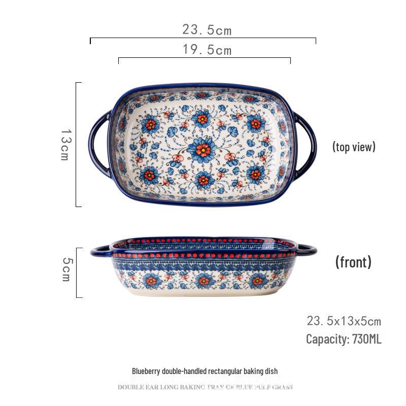 Bangcheng Ceramic Double-Handle Bowl: Creative Soup, Noodle, Baking, and Salad Bowl