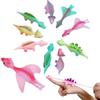 Pachinko Toy Finger Puppet Dinosaur Plush Toy Animal Catapult Funny Stretchable Elastic Toy Fidget Pack of 5 Rubber TPR Elastic Safe Children (5)