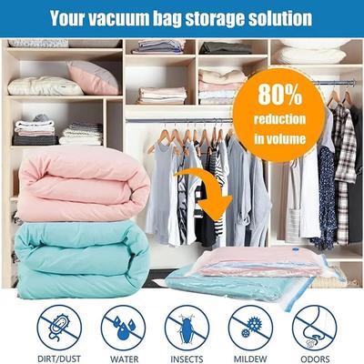 5 Combo Vacuum Storage Bags with Pump for Clothes Comforters Home Packing Organizer