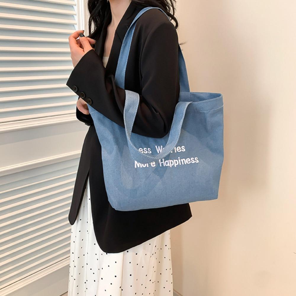 

Large Capacity Canvas Bag Trendy Underarm Bag 2024 Commuting Bag Daily Life