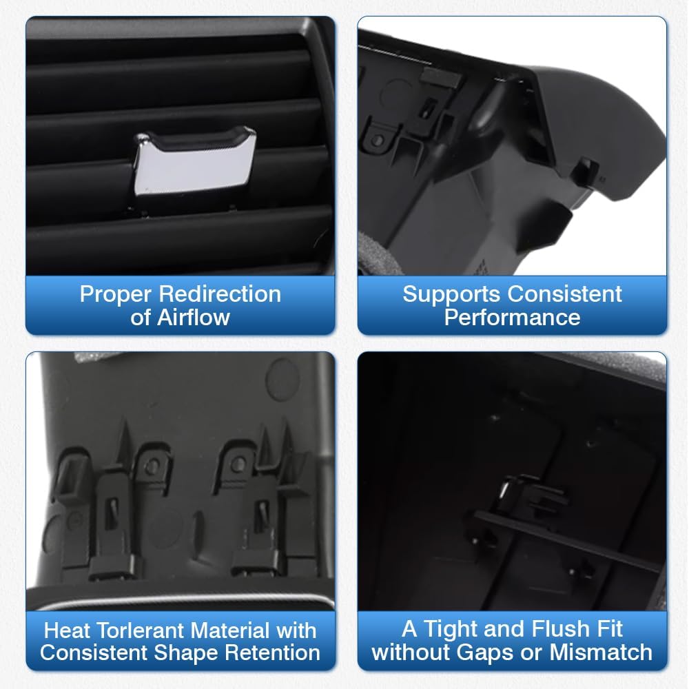 Riloer Air Vent Louvre Assembly, Dashboard Air Conditioning Outlet, Replaces FB5Z-19893-CF-B, FB5Z-19893-BB-B, Compatible with Ford Explorer