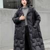Winter Women Oversize Long Down Jacket Hooded Thick Warm Casual Pocket Parkas Snow Coat