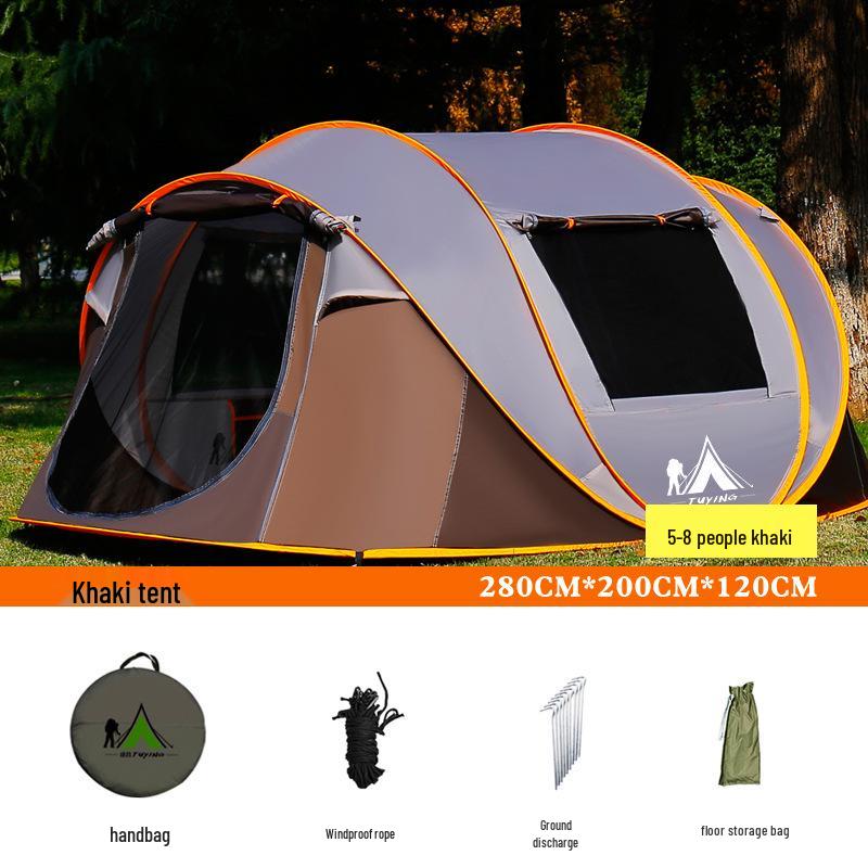 Automatic Pop-Up Tent for 3-4 People - Portable, Foldable, Ideal for Beach or Camping