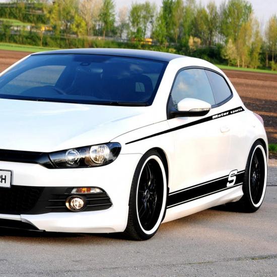 7Pcs Universal Car Whole Body Sport Stickers Vinyl Decals Auto Accessories For Suzuki Volvo Tesla Skoda VW Volkswagen Smart Seat