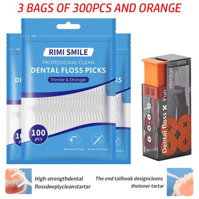 (Niedrogie) 50/100/300 SZT.-RIMI Smile Nić dentystyczna - W zestawie z automatycznym pudełkiem na nić - Wygodna do noszenia podczas wyjść