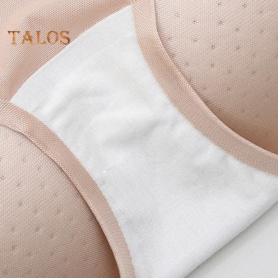 Women Underpants Thin Mesh Patchwork Seamless Mid Waist Butt-lifted Ergonomic Design Fake Butt Padded Butt Enhancer Sponge Hip Pad