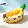 Kitten Snuggle Bed Banana Cat Bed Cozy with Raised Edge Decorative Pet for Home Breathable Mesh Cover Funny Indoor Cats Small Dogs Stress Relief