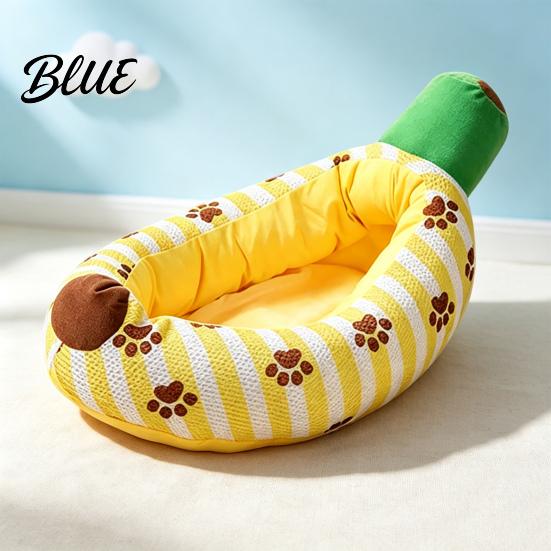 Kitten Snuggle Bed Banana Cat Bed Cozy with Raised Edge Decorative Pet for Home Breathable Mesh Cover Funny Indoor Cats Small Dogs Stress Relief