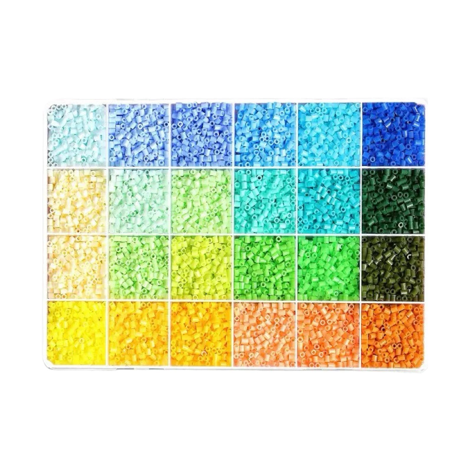 

2.6MM Plastic Multicolored Sorting Puzzle Bead with 24 Grids Storage Case Color Puzzle Fuse Beads Kit DIY Lightweight