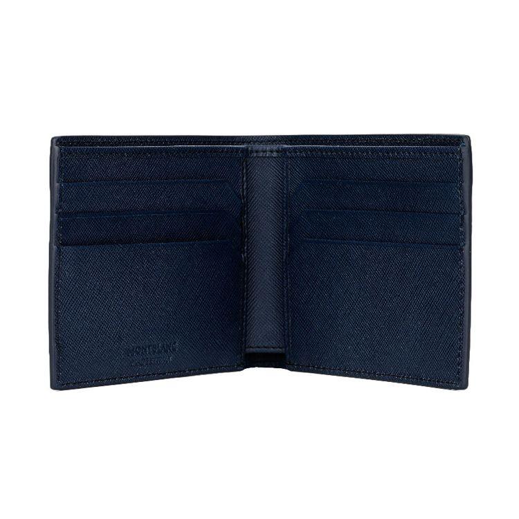 Montblanc Artisan Series Grainy Calfskin Short Double Fold Wallet Men Wallets Indigo 113217
