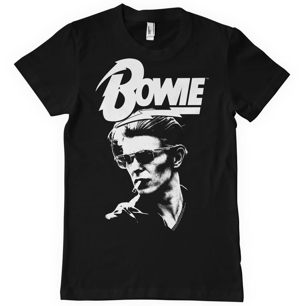 Officially Licensed David Bowie bowie Smoking Portrait Mens T-Shirt