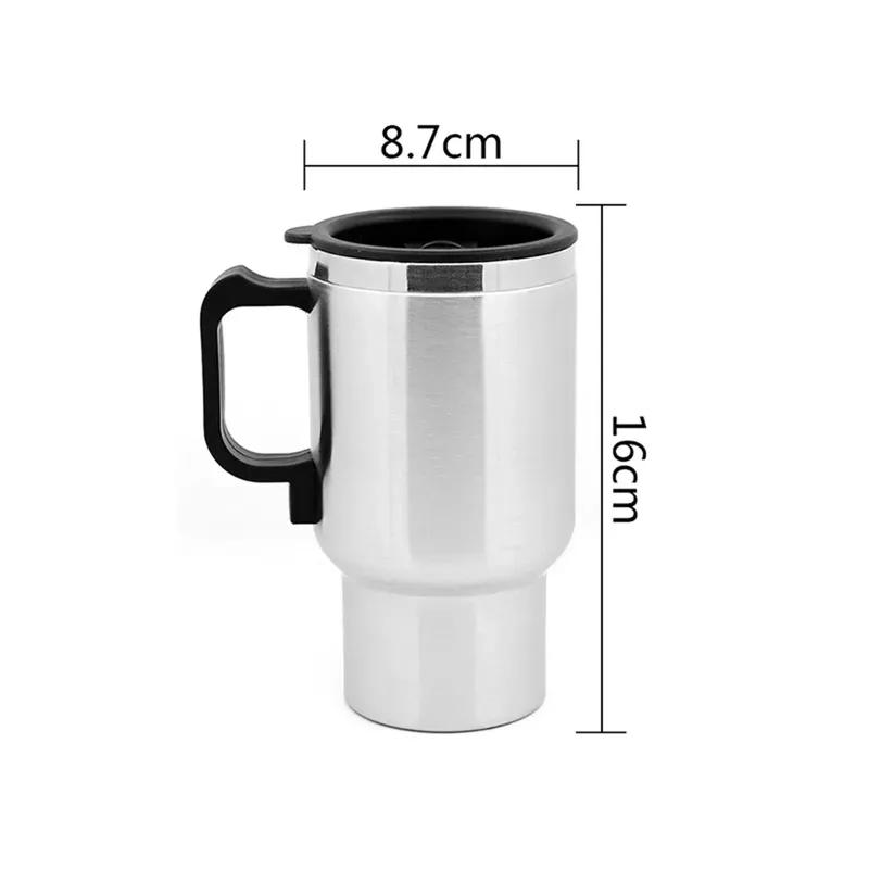 Electric Heating Car Kettle 12V 450ml Vehicle Heating Cup Stainless Steel Camping Travel Kettle Water Coffee Milk Thermal Mug