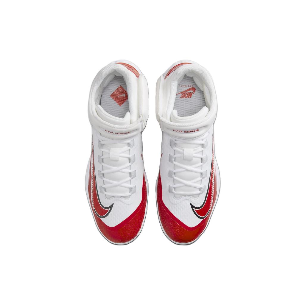 Nike Alpha Huarache Elite 4 Mid Bílá Univerzitní červená Pánské tenisky Černá Modrošedá FD2744-105