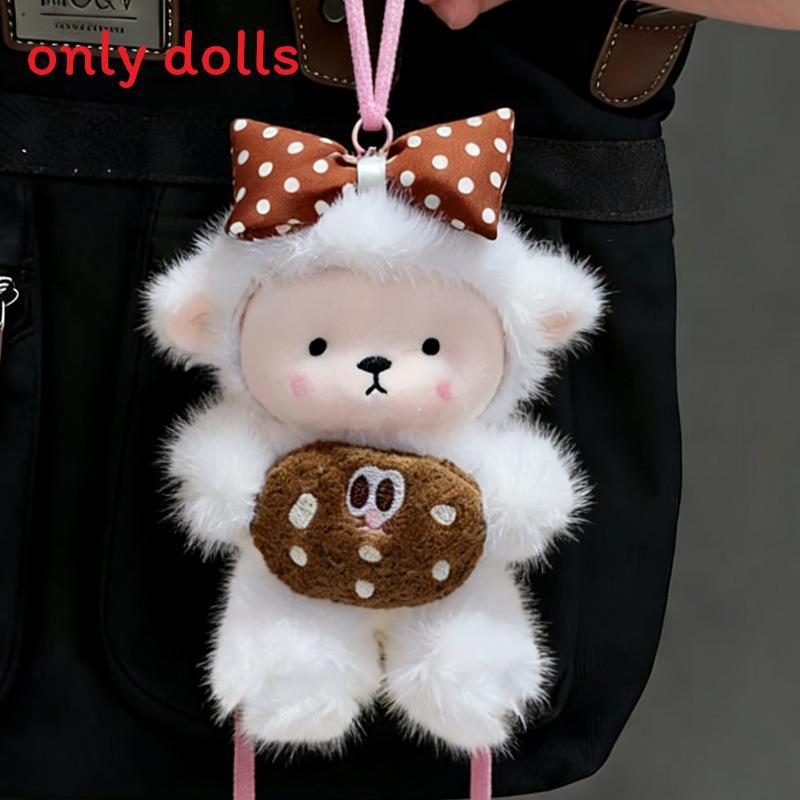 Cute Sheep Plush Keychain With Sfrench Fries And Bow Decor For Bags And Keys Butterfly
