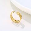 Vintage Cuban Link Chain Adjustable Rings For Women Men Gold Color Stainless Steel Finger Ring Geometric Jewelry Gifts