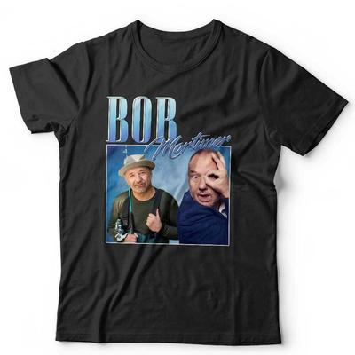 T-shirt Bob Mortimer Apprezzamento Unisex e Bambini Omaggio Throwback Stag Hen Do Divertente