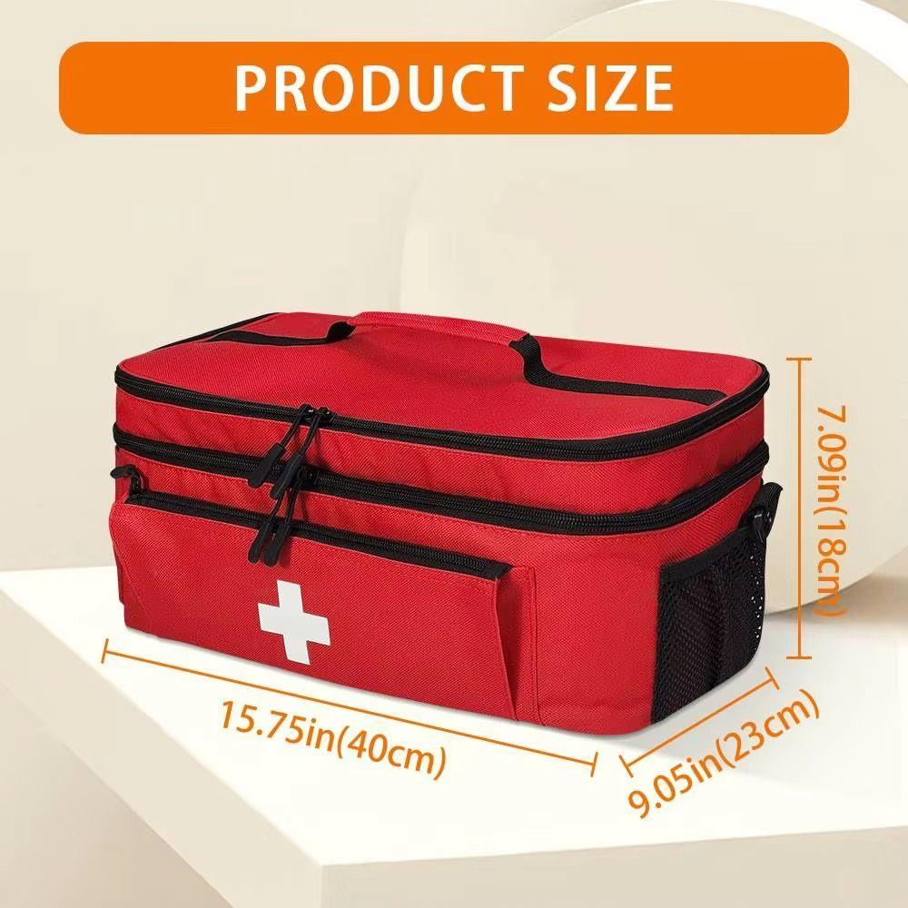 Multi-functional Portable Medicine Bag Double Zipper Travel Medication Case  Camping