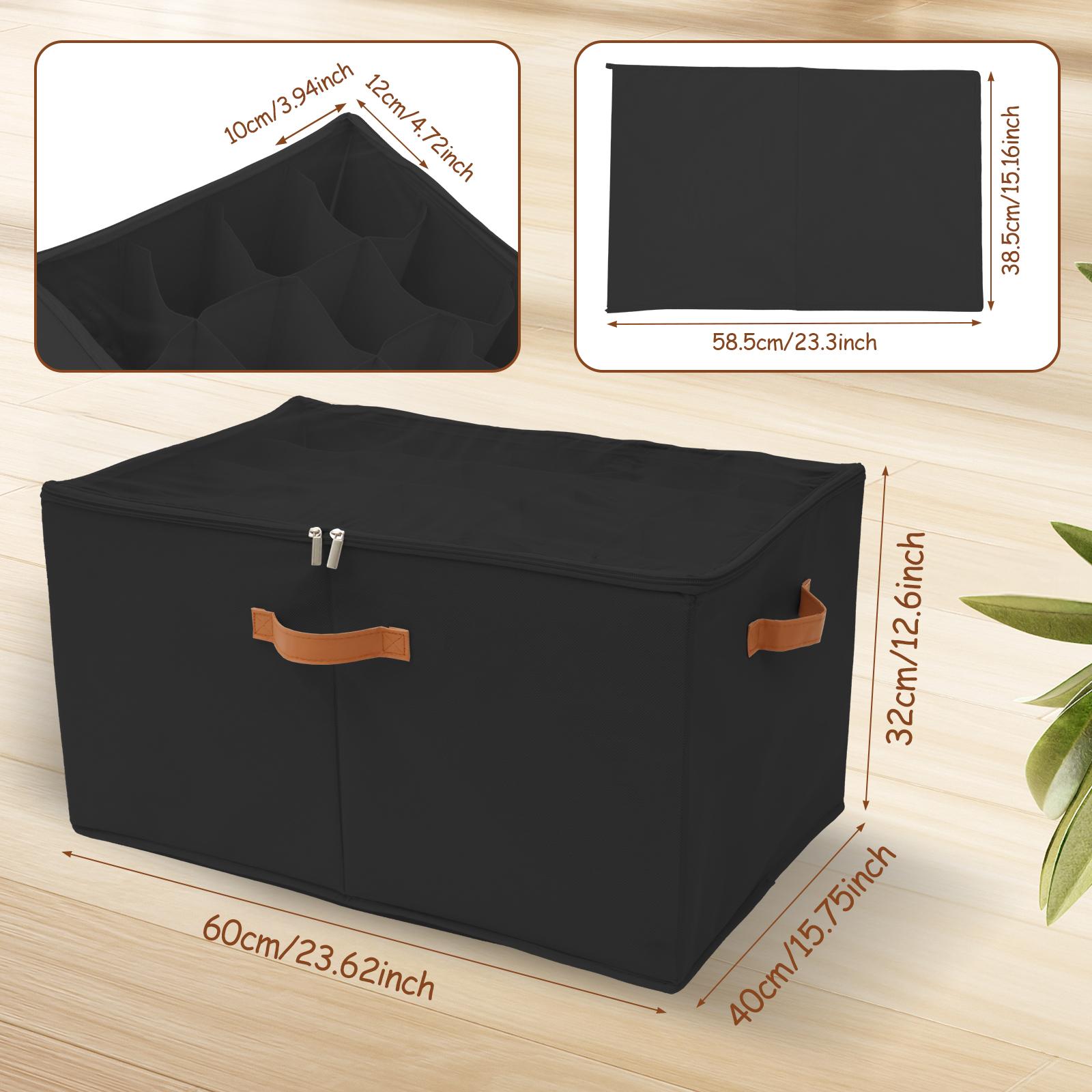 

20 Grids Shoe Storage Box Nonwoven Foldable Shoe Organizer with Clear Cover & Handles Large Capacity Foldable Shoes Box for Home