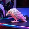 Estatua de Cuervo Falso Figura de Cuervo Impresa en 3D con Ojos Rojos Escultura de Cuervo Gótico Místico Realista para Fiesta de Halloween Decoración del Hogar