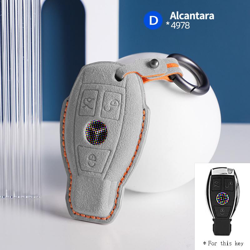 New suede car key case cover protector shell For Mercedes Benz A B C E Class GLS GLA GLK GLC CLS CLA AMG W204 W205 W212 W463