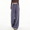 Women Autumn Winter Loose Sports Pants Elastic Waist Casual Trousers Solid Color Joggers Warm Daily Streetwear Pants