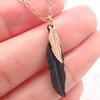 Leaf Feather Necklace Niche Design Light Luxury Clavicle Chain Commuting Simple Versatile Sweater Chain