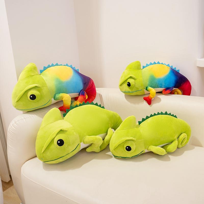 Nuovi Peluche Camaleonte Carini Ripieni Panciotto Cartone Animato Lucertola Strisciante Bambola Calda Morbida Cuscino da Divano per Casa Regalo Divertente per Bambini