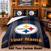 Pittsburgh Steelers Pattern Bedding 3Pcs Set Custom Name, Bed Sheet And Pillowcases For Home Bedroom