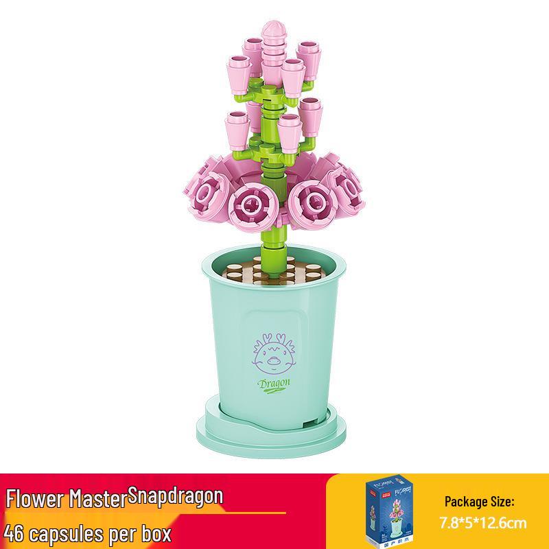 Lele Brothers Flower Building Blocks: Children's Educational Toy - Eternal Flower Jigsaw Puzzle