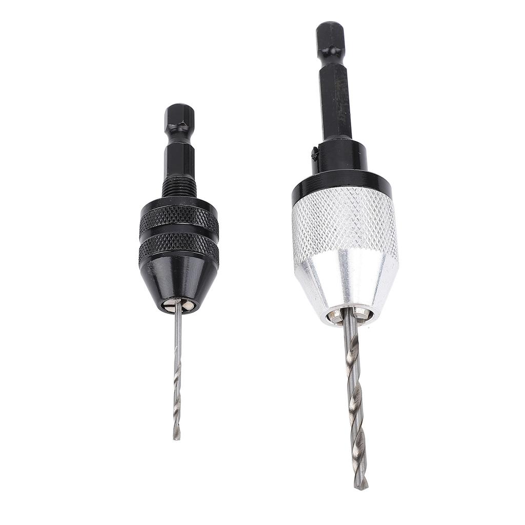 2PCS Keyless Drill Chucks with 10PCS Bits 1/4 Inch Hex Shank Drill Chuck Fast Change Converter Exten