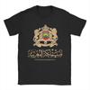 MOROCCO FLAG ON MOROCCAN EMBLEM IN GOLDEN Men T Shirt  Awesome Tees Short Sleeve Crewneck TShirts 100 Cotton Plus Size Clothes
