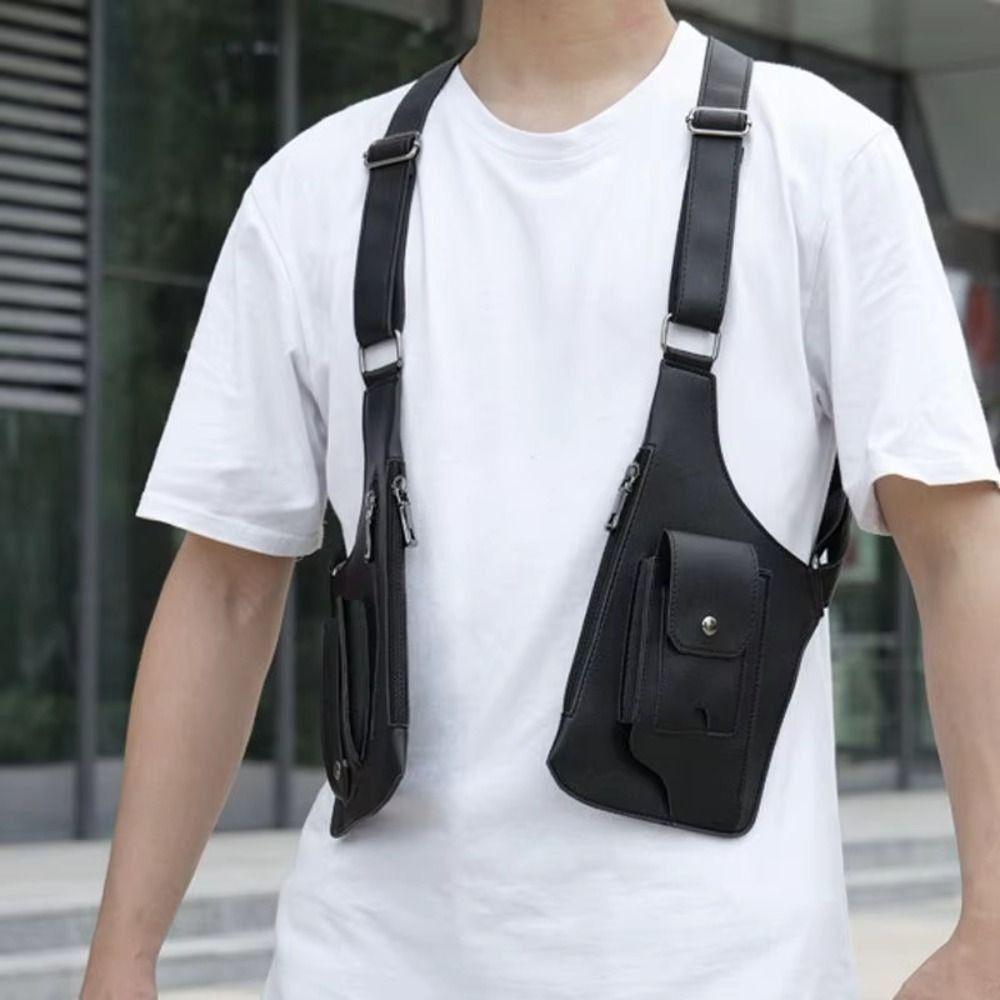 Vintage Mobile Phone Chest Bags Oxford Cloth Double Shoulder Pouch  Outdoor
