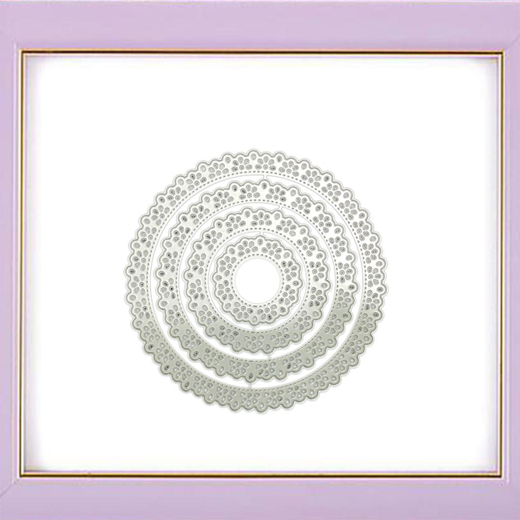 DIY Round Lace Border Embossing Cutting Dies Coasters Stencil Template for Card Making Scrapbook Album Kids DIY Lover