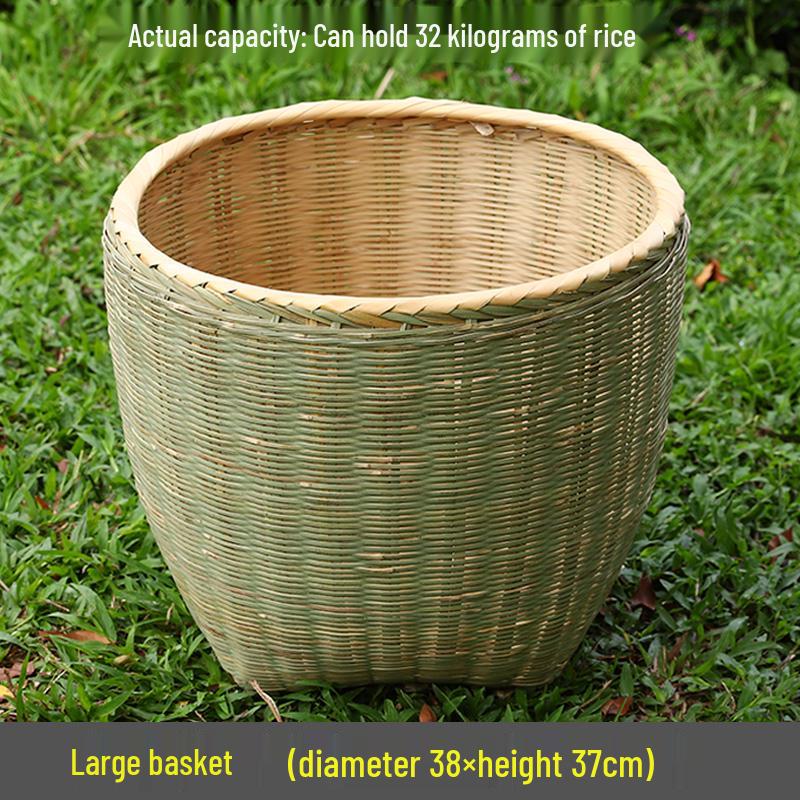 Bamboo Woven Large Winnowing and Rice Washing Basket - Multi-Purpose Storage and Farmer's Celebration Basket