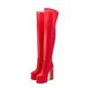 Elastic Women's Over the High Knee Boots Platform Sexy Winter Thigh High Boot Pink Black Green Red  Long Party Shoes Ladies